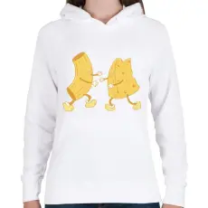 PRINTFASHION Sajt és tészta - Női kapucnis pulóver - Fehér