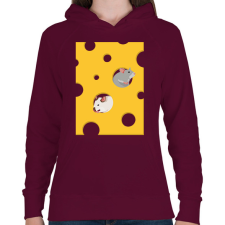 PRINTFASHION Sajt - Női kapucnis pulóver - Bordó női pulóver, kardigán