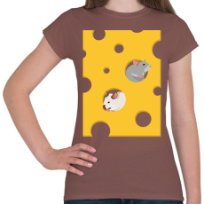 PRINTFASHION Sajt - Női póló - Mogyoróbarna