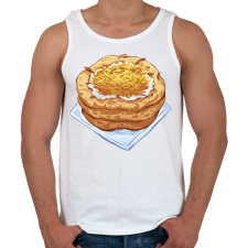 PRINTFASHION Sajtos tejfölös lángos - Férfi atléta - Fehér atléta, trikó