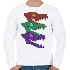 PRINTFASHION Sakál koponyák - Férfi pulóver - Fehér férfi pulóver, kardigán