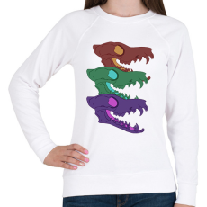 PRINTFASHION Sakál koponyák - Női pulóver - Fehér