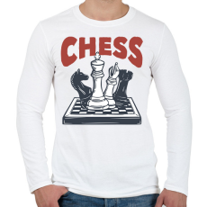 PRINTFASHION Sakk - Chess - Férfi hosszú ujjú póló - Fehér