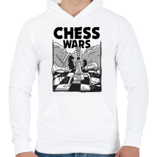 PRINTFASHION Sakk - chess wars - Férfi kapucnis pulóver - Fehér férfi pulóver, kardigán