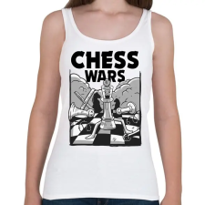 PRINTFASHION Sakk - chess wars - Női atléta - Fehér női trikó