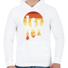 PRINTFASHION Sakk - Férfi kapucnis pulóver - Fehér