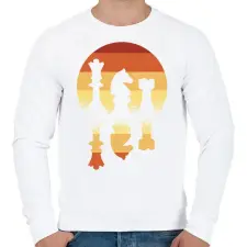 PRINTFASHION Sakk - Férfi pulóver - Fehér férfi pulóver, kardigán