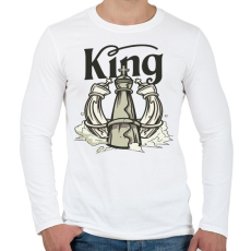 PRINTFASHION Sakk king - Király - Férfi hosszú ujjú póló - Fehér