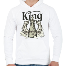 PRINTFASHION Sakk king - Király - Férfi kapucnis pulóver - Fehér férfi pulóver, kardigán