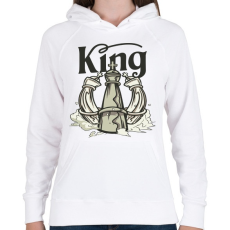 PRINTFASHION Sakk king - Király - Női kapucnis pulóver - Fehér