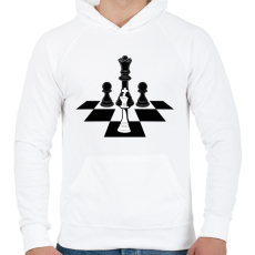 PRINTFASHION Sakk-matt - Férfi kapucnis pulóver - Fehér