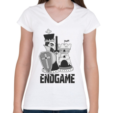 PRINTFASHION Sakk végjáték 1 - Női V-nyakú póló - Fehér