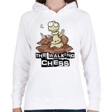 PRINTFASHION Sakk zombie - the walking chess - Női kapucnis pulóver - Fehér női pulóver, kardigán