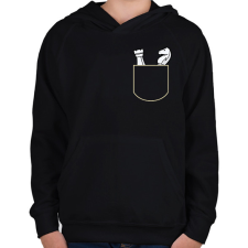 PRINTFASHION Sakk zseb - Gyerek kapucnis pulóver - Fekete gyerek pulóver, kardigán