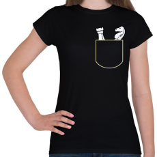 PRINTFASHION Sakk zseb - Női póló - Fekete