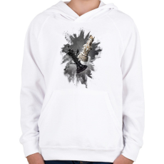 PRINTFASHION sakkmatt - Gyerek kapucnis pulóver - Fehér