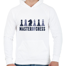 PRINTFASHION Sakkmester - Férfi kapucnis pulóver - Fehér férfi pulóver, kardigán