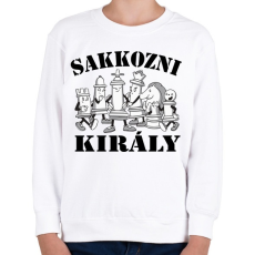 PRINTFASHION Sakkozni király - Gyerek pulóver - Fehér