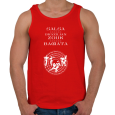 PRINTFASHION Salsa Zouk Bachata dancer S0202 white - Férfi atléta - Piros