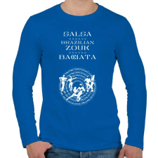 PRINTFASHION Salsa Zouk Bachata dancer S0202 white - Férfi hosszú ujjú póló - Királykék férfi póló