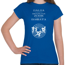 PRINTFASHION Salsa Zouk Bachata dancer S0202 white - Női póló - Királykék női póló