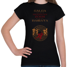 PRINTFASHION Salsa Zouk Bachata dancer S0210 red-brown - Női póló - Fekete női póló