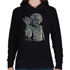 PRINTFASHION Salt Bae Einstein - Női kapucnis pulóver - Fekete