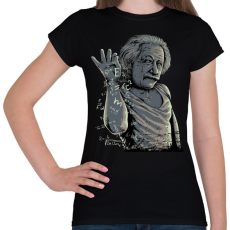 PRINTFASHION Salt Bae Einstein - Női póló - Fekete