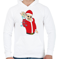 PRINTFASHION Salt Bae mikulás - Férfi kapucnis pulóver - Fehér
