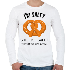 PRINTFASHION Salty and Sweet - salty - Férfi hosszú ujjú póló - Fehér