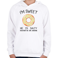 PRINTFASHION Salty and Sweet - sweet - Gyerek kapucnis pulóver - Fehér gyerek pulóver, kardigán