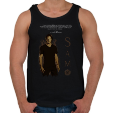PRINTFASHION sam winchester - Férfi atléta - Fekete atléta, trikó