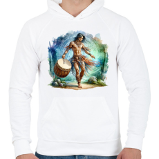 PRINTFASHION Sámán férfi - Férfi kapucnis pulóver - Fehér