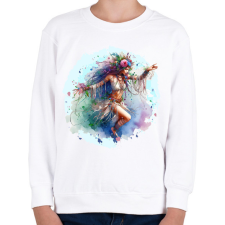 PRINTFASHION Sámánlány - Gyerek pulóver - Fehér gyerek pulóver, kardigán