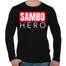 PRINTFASHION SAMBO HERO - Férfi hosszú ujjú póló - Fekete férfi póló