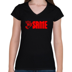 PRINTFASHION SAME - Női V-nyakú póló - Fekete