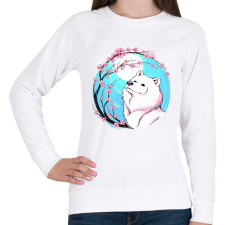 PRINTFASHION Samoyed, szamojéd - Női pulóver - Fehér női pulóver, kardigán