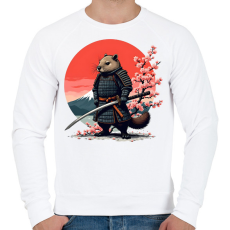 PRINTFASHION Samurai bober - Férfi pulóver - Fehér
