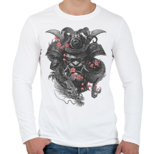 PRINTFASHION Samurai - dragon fantasy - Férfi hosszú ujjú póló - Fehér férfi póló