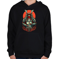 PRINTFASHION samurai - Gyerek kapucnis pulóver - Fekete