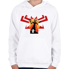 PRINTFASHION samurai jack - Gyerek kapucnis pulóver - Fehér gyerek pulóver, kardigán