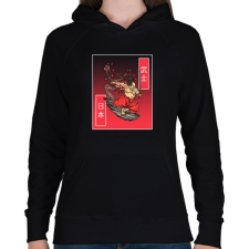 PRINTFASHION samurai - Női kapucnis pulóver - Fekete női pulóver, kardigán