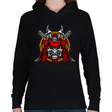 PRINTFASHION samurai - Női kapucnis pulóver - Fekete női pulóver, kardigán