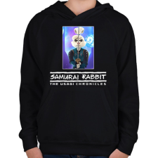 PRINTFASHION Samurai Rabbit: The Usagi Chronicles - Gyerek kapucnis pulóver - Fekete gyerek pulóver, kardigán
