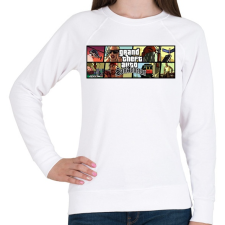 PRINTFASHION San Andreas - Női pulóver - Fehér női pulóver, kardigán