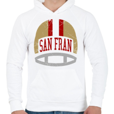 PRINTFASHION San Fran - Férfi kapucnis pulóver - Fehér férfi pulóver, kardigán
