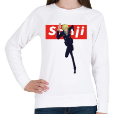 PRINTFASHION Sanji - Női pulóver - Fehér női pulóver, kardigán