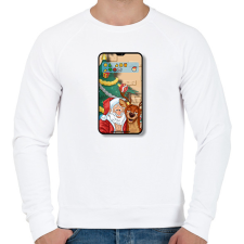 PRINTFASHION Santa Claus - Selfie - Férfi pulóver - Fehér férfi pulóver, kardigán