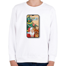 PRINTFASHION Santa Claus - Selfie - Gyerek pulóver - Fehér