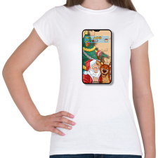 PRINTFASHION Santa Claus - Selfie - Női póló - Fehér női póló